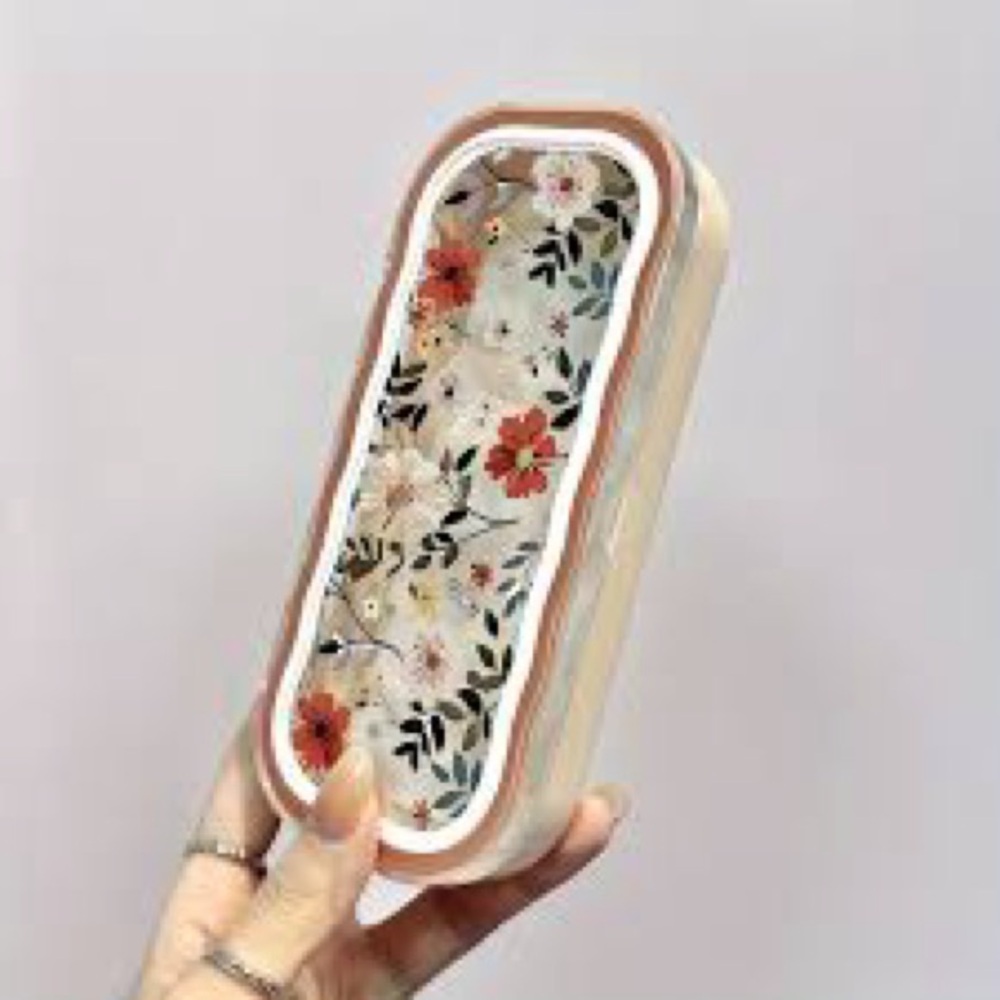 Floral Pattern Transparent Anti-Pressure Retro Style Travel Eye Sun Glasses Case